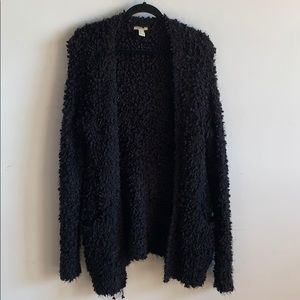 Black Fluffy Cardigan